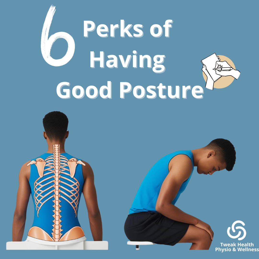 Physiotherapist demonstrating correct posture to patient