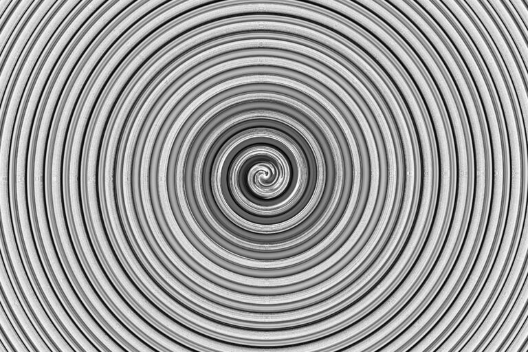 Intricate monochrome spiral design creates a mesmerizing abstract visual effect.